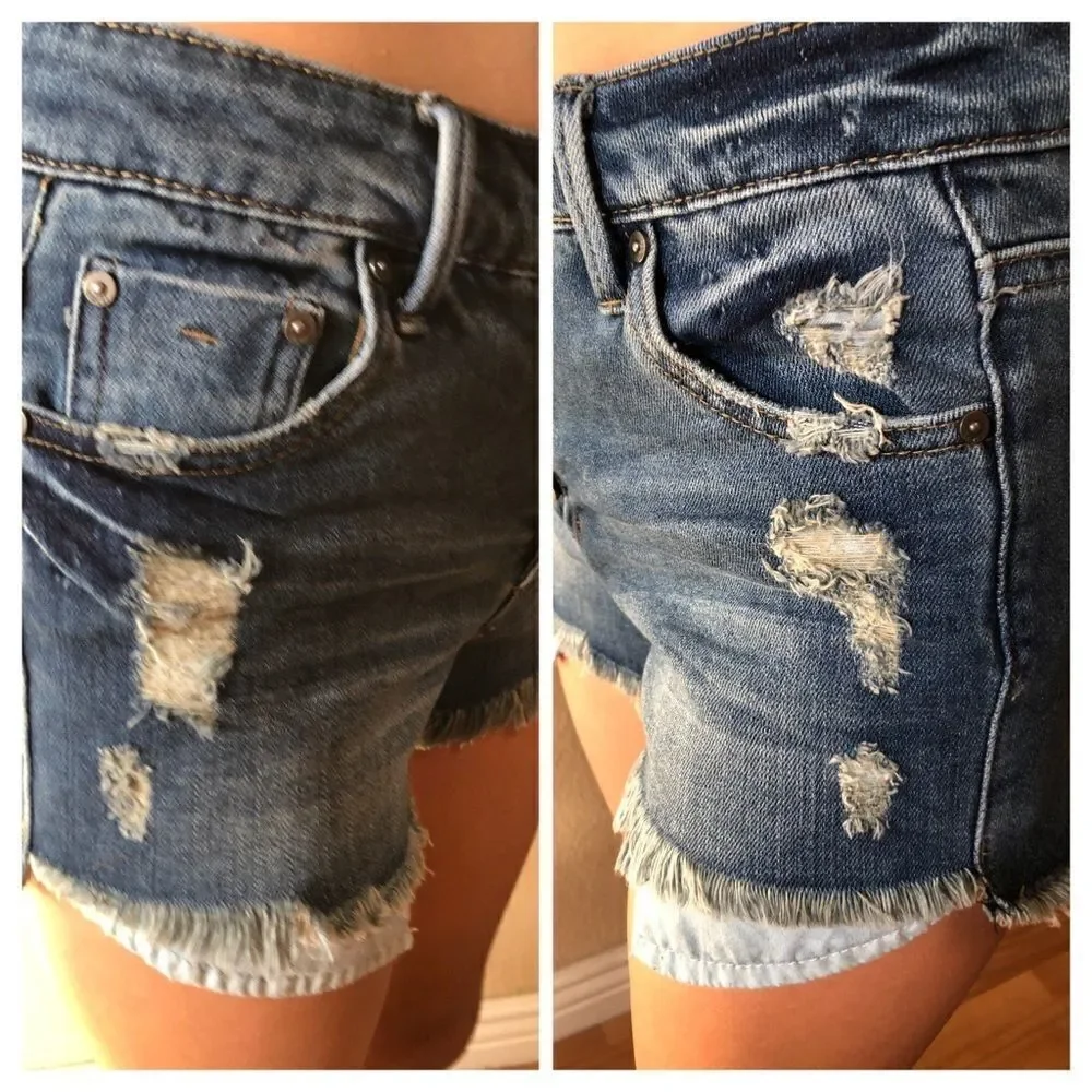 Tractr High Waist Button Up Shorts Big Girls Sz 16